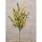Set of 3 Thistle Ball Heather Spray 20 Inch Artificial Floral Stem with Yellow Blooms White Seeds and Green Foam Leaves for Vase Home Decor